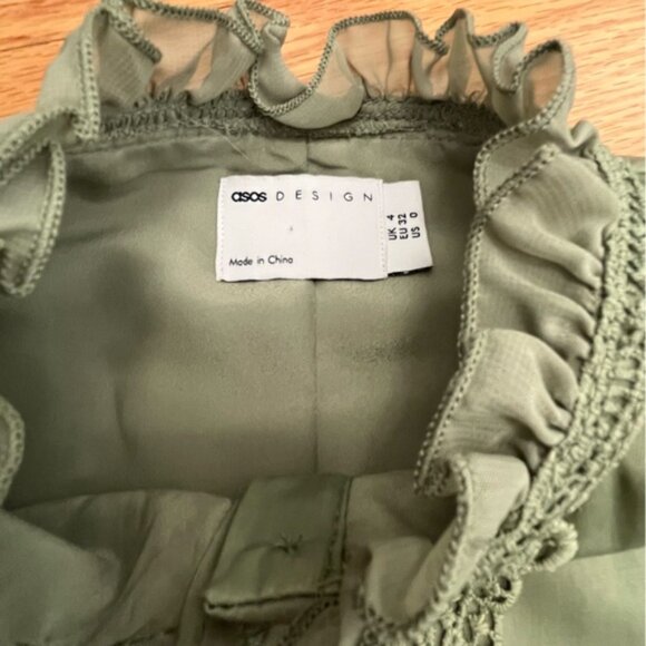 ASOS esign ini ress ith leated leeve nd uipure ace rim - Picture 6 of 14